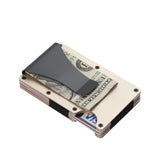 2 Pcs Gold Aluminum RFID Blocking Wallet - Slim Card Holder & Money Clip, Lightweight