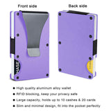 2 Pcs Red Aluminum RFID Blocking Wallet - Slim Credit Card Holder & Money Clip