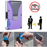 2 Pcs Red Aluminum RFID Blocking Wallet - Slim Credit Card Holder & Money Clip