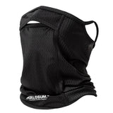 2 Pack Black UV Face Mask - Ice Silk Neck Gaiter for Cycling w/Ear Hooks