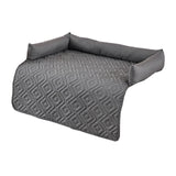 90*90CM Grey Waterproof & Scratch-Resistant Pet Sofa Protector Mat with Pillow | Cat & Dog Bed, Washable, All-Season