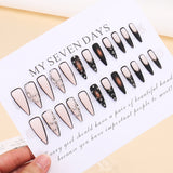 2PC Black Press-On Nails - 24PC Traceless Light Set, Reusable ABS for Salon Manicure