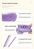 2-Piece Purple Wheat Straw Hair Set – Detangling Comb, Massage Brush & V-Comb