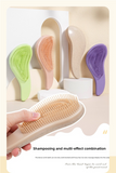 2-Piece Purple Wheat Straw Hair Set – Detangling Comb, Massage Brush & V-Comb