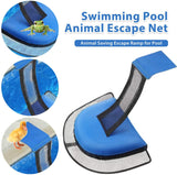 2 Pcs Blue Outdoor Animal Rescue Escape Net for Swimming Pools – Frog and Bird Escape Ladder, PVC Material