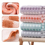 Purple Premium Coral Fleece Towel Set - 1 Bath Towel (88x170cm) + 3 Hand Towels (35x35cm) - Soft, Absorbent, and Quick-Drying