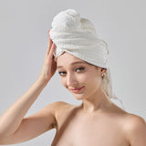 2 Pcs White Super Absorbent Waffle Weave Hair Towel, Multi-Functional Quick Drying Turban for Women, Soft & Fast Drying Head Wrap