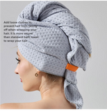 2 Pcs White Super Absorbent Waffle Weave Hair Towel, Multi-Functional Quick Drying Turban for Women, Soft & Fast Drying Head Wrap