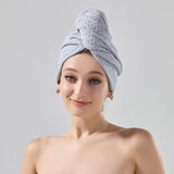 2 Pcs Grey Super Absorbent Waffle Weave Hair Towel, Multi-Functional Quick Drying Turban for Women, Soft & Fast Drying Head Wrap