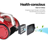 New 2200W VACUUM CLEANER BAGLESS CYCLONE CYCLONIC Handheld Vax HEPA Filter Red
