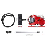 New 2200W VACUUM CLEANER BAGLESS CYCLONE CYCLONIC Handheld Vax HEPA Filter Red