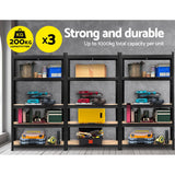 Giantz 3x1.8M Garage Shelving Warehouse Rack Pallet Racking Storage Shelf Black