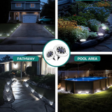 4/8/12 Solar Powered LED Buried Inground Recessed Light Garden Outdoor Deck Path