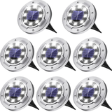4/8/12 Solar Powered LED Buried Inground Recessed Light Garden Outdoor Deck Path