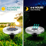 4/8/12 Solar Powered LED Buried Inground Recessed Light Garden Outdoor Deck Path