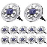 4/8/12 Solar Powered LED Buried Inground Recessed Light Garden Outdoor Deck Path