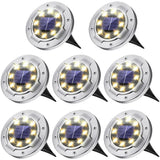 4/8/12 Solar Powered LED Buried Inground Recessed Light Garden Outdoor Deck Path