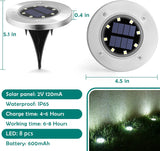 4/8/12 Solar Powered LED Buried Inground Recessed Light Garden Outdoor Deck Path