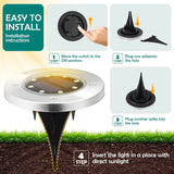 4/8/12 Solar Powered LED Buried Inground Recessed Light Garden Outdoor Deck Path
