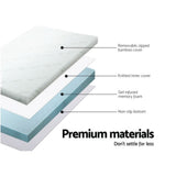 Memory Foam Mattress Topper Queen Size Cool Gel Bamboo Cover Motion Control