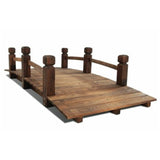 Wooden Garden Bridge Rustic Outdoor Feature 160Kg Weight Limit Classic Landscape