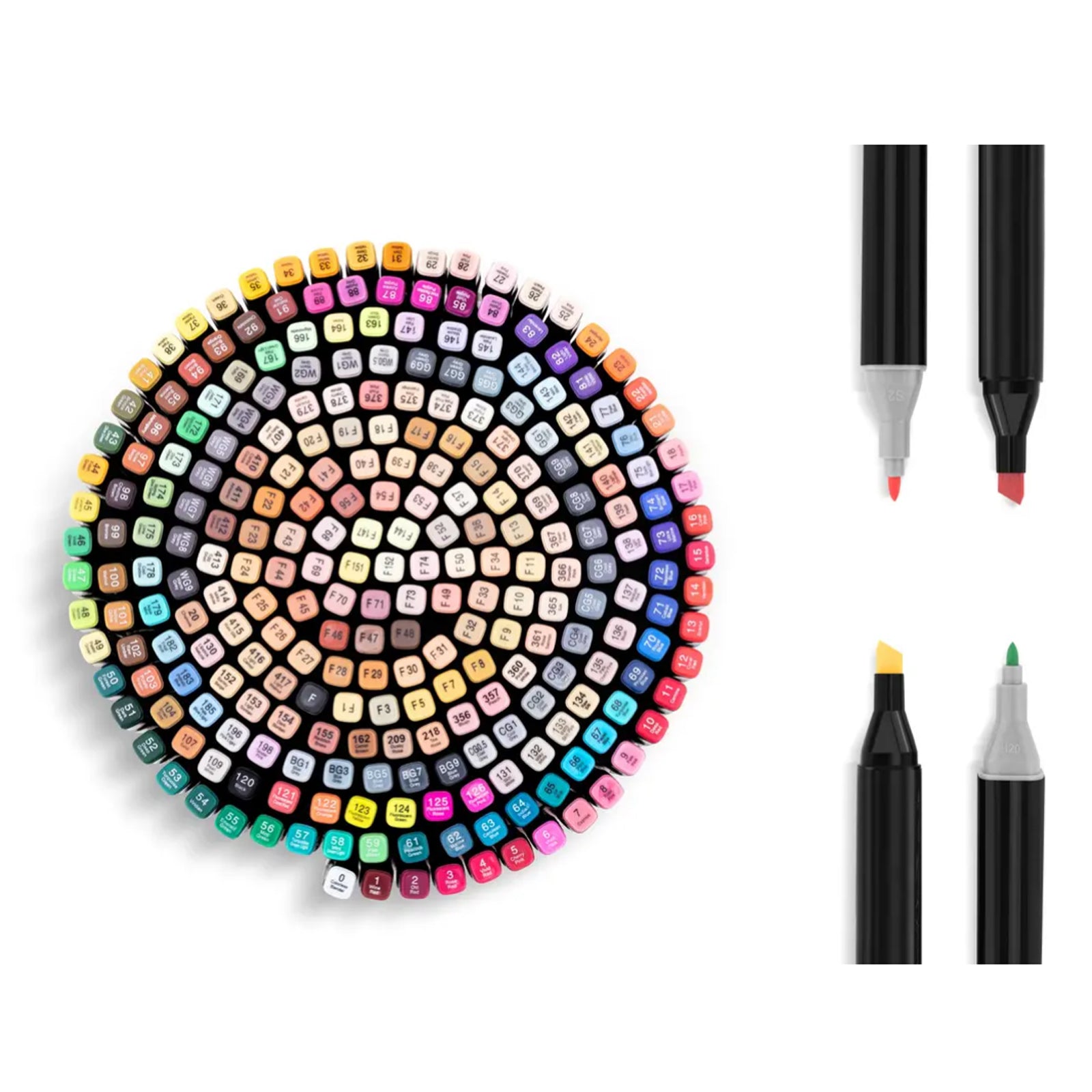 262 Colour FINE & BROAD Dual Tip Art Marker Pens w Drawing Gloves & Carry Bag