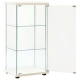 3-Layer Display Cabinet Tempered Glass White Decor Storage Shelves Organizer
