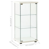 3-Layer Display Cabinet Tempered Glass White Decor Storage Shelves Organizer