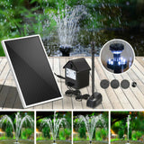 30W Solar Powered Water Pond Pump With Battery Outdoor Submersible Fountains NEW