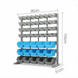 47 Bin Storage Shelving Rack Workshop Garage Warehouse Tools Organiser Stand Set