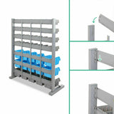 47 Bin Storage Shelving Rack Workshop Garage Warehouse Tools Organiser Stand Set