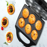 6 Mini Family Pie Maker Non Stick Snack Treat Biscuit DIY Quiche Machine Dessert