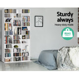 Adjustable Book Storage Shelf Rack Unit - White