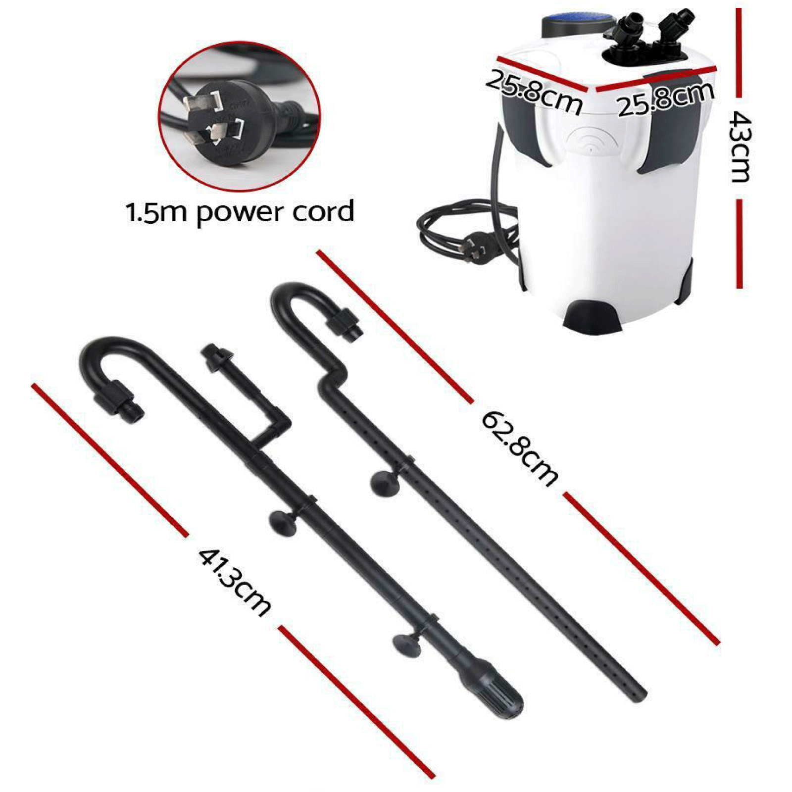 Giantz External Canister Filter Aquarium Aqua Fish Tank Water Pump UV Kit Media