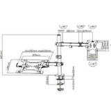 Brateck Economical Double Joint Articulating Steel Monitor Arm And Laptop Holder