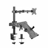 Brateck Economical Double Joint Articulating Steel Monitor Arm And Laptop Holder