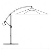 Cantilever Umbrella 3.5m Windproof Anti UV Canopy Shade Outdoor Hanging Parasol