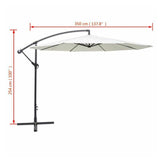 Cantilever Umbrella 3.5m Windproof Anti UV Canopy Shade Outdoor Hanging Parasol