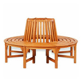 Circular Tree Bench Weather Resistant Wooden Seat Outdoor Park Garden Feature