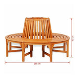 Circular Tree Bench Weather Resistant Wooden Seat Outdoor Park Garden Feature