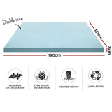 Memory Foam Mattress Topper Queen Size Cool Gel Bamboo Cover Motion Control