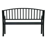 Garden Park Bench Outdoor Furniture Chair Seat Patio Black Steel