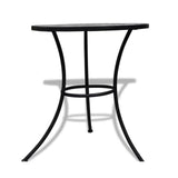 Garden Table Steel Frame Mosaic Patio Balcony Bistro Outdoor Setting Furniture