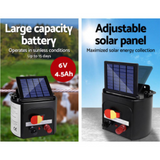 Giantz 5km Solar Electric Fence Charger Energiser Powered Unit Energizer Farm