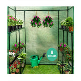 Green House W/ Shelves Greenhouse Walk In Hot Shade House Seedlings Shed Storage