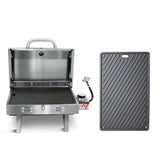 Portable Gas BBQ Grill Plate Stainless Steel Outdoor Camping LPG Barbecue Cooker