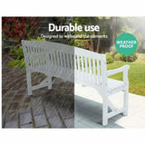 3 Three Seater Wooden Garden Bench Chair Natural Outdoor Furniture Décor Patio