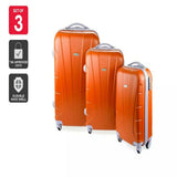 Hardside Spinner Luggage 3-Pcs Outdoor Caravan Travel Trolley Suitcase Tangerine