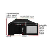 Heavy Duty Pop up Marquee 3 x 6 Gazebo Outdoor Tent Portable Waterproof Shade AU