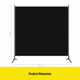 1-Panel Room Divider Privacy Screen Dividers Stand Home Partition Black